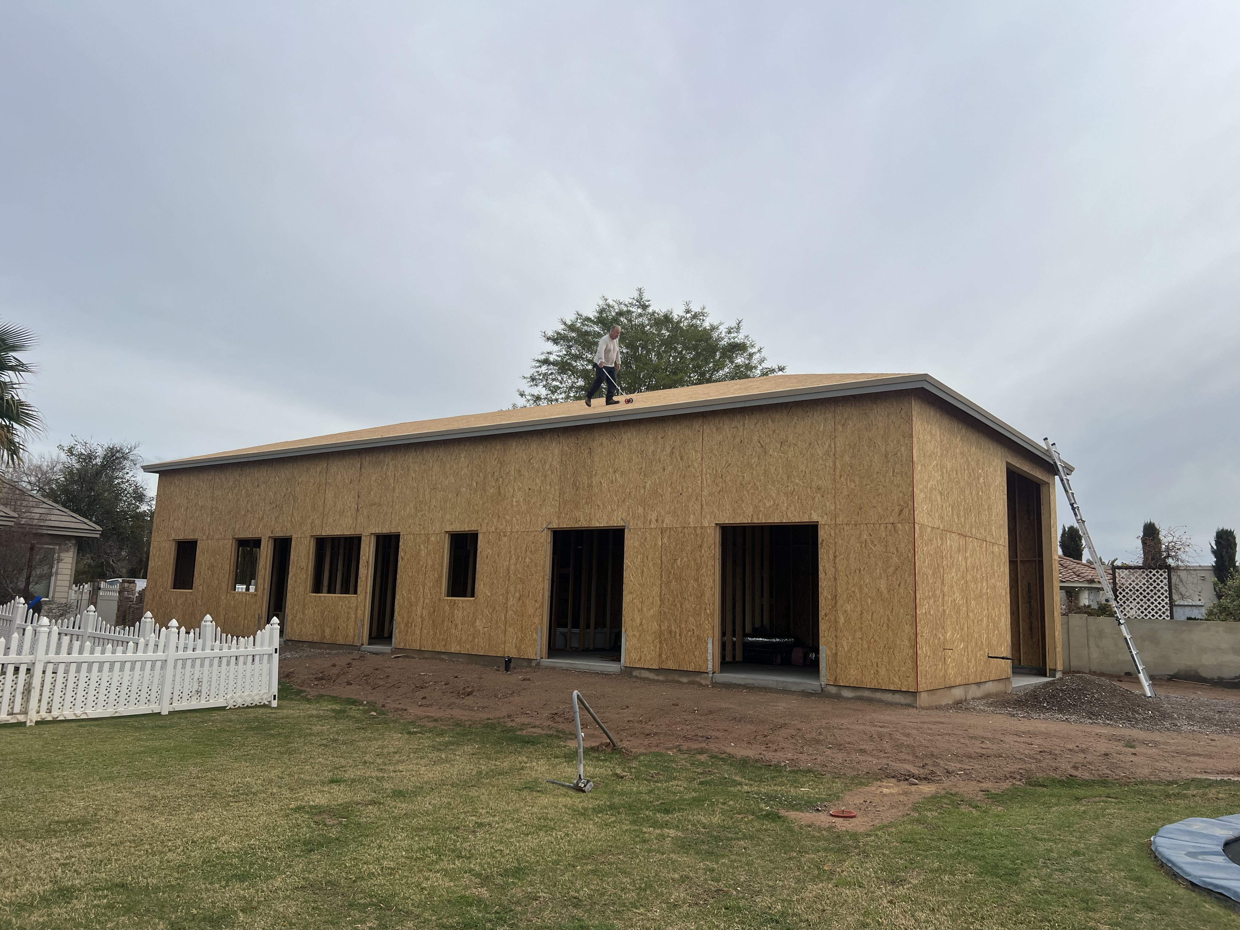 RV garage commercial build before stucco application